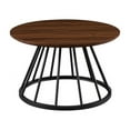thumbnail image 3 of 30" Modern Wood Coffee Table with Metal Caged Base - Dark Walnut/ Black, 3 of 6
