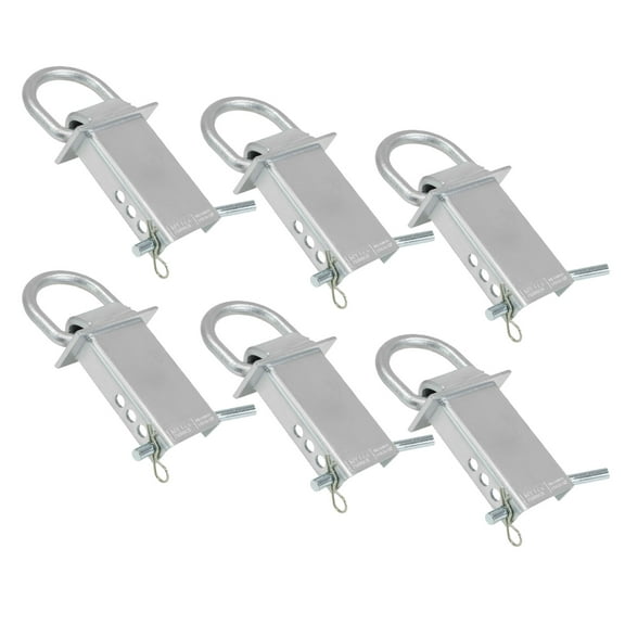 Heavy Duty Trailer Stake Pocket D Ring Zinc Coated 5400 Lbs Load Limit - 6 Pack