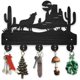 thumbnail image 1 of Perchero de madera con forma de lobo del desierto, con forma de cactus, para colgar en la pared, de 11,8 x 7,8 pulgadas, con temática de animales, con 5 ganchos de aleación para la entrada, el, 1 of 8