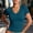 02-Blue, variant on Women's V Neck Short Sleeve T-Shirt Slim Fit Lightweight Stretchy Breathable Fitted Casual Layering Tee Top 06-Light Gray S