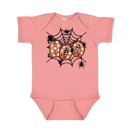 

Inktastic Halloween Boo with Spiders in Web Gift Baby Boy or Baby Girl Bodysuit