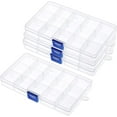 thumbnail image 1 of Gebildet 4pcs Plastic Storage Case Transparent Accessory Parts Storage box for Pills,Herbs,Tiny Bead,and Other Small Items, 1 of 4