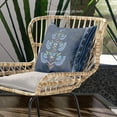 thumbnail image 2 of 16x16 Blue Brown Blown Seam Broadcloth Floral Throw Pillow, 2 of 5