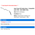 thumbnail image 2 of Auto Trans Oil Cooler Hose - Compatible with 1998 - 2001 BMW 740iL 1999 2000, 2 of 2