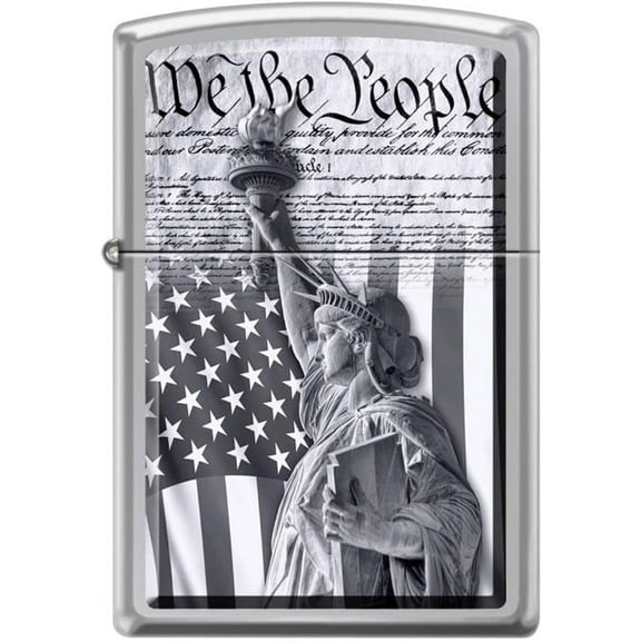 Zippo Lighter- We The People Statue of Liberty Constitution High Polish Chrome Windproof Lighter #Z5207
