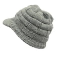 thumbnail image 3 of Women Casual Solid Stitching Outdoor Plush Hats Crochet Knit Beanie Cap, 3 of 3