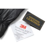 Men's Genuine Leather Warm Lined Driving Gloves (L, BLACK)
