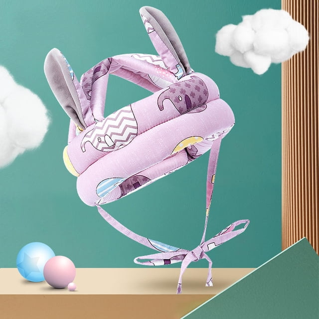 Casco de Seguridad para Niños, Protección para La Cabeza para Niños Pequeños, Cojín para La Cabeza Infantil, Sombrero Protector Suave, Tamaño Ajustabl Púrpura actualizado (algodón puro)