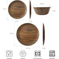 thumbnail image 2 of TP 18-Piece Dinnerware Set, Melamine Dinner Dishes Set with Bowls and Plates，Service for 6, Dishwasher Safe, Rosewood Grain, 2 of 7