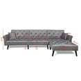 thumbnail image 3 of Veryke L-Shaped Convertible Sofa Sleeper Beds, Sofa Bed for Living Room/Guest Room - Gray, 3 of 7
