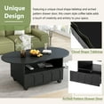thumbnail image 4 of MAYEERTY Flexible Cream Style Coffee Table with 2 Brake Wheels, Cloud Top Side Table with Drawer, Irregular Center Table with Large Storage for Living Room, Black, 39.37''x 23.6'', 4 of 9