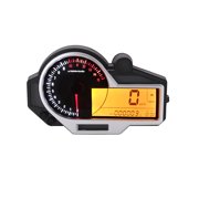 Universal Motorcycle LCD Backlight Screen Odometer Speedometer Multifunctional Motorcycle Tachometer Waterproof 14000R Monitoring Device with Scale Dial for 1 2 4 Cylinder