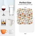 thumbnail image 6 of Honeii Mushrooms print Leather Coaster Set of 4, ideal for safeguarding your furniture from drinks spills and effortless cleanup-Square, 6 of 6