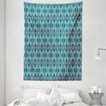 thumbnail image 1 of Boho Tapestry, Azulejo Style Floral Tile Like Repetitive Ornaments, Wall Hanging for Bedroom Living Room Dorm Decor, 60W X 80L Inches, Sea Blue Earth Yellow Dark Pink Charcoal Grey, by Ambesonne, 1 of 2