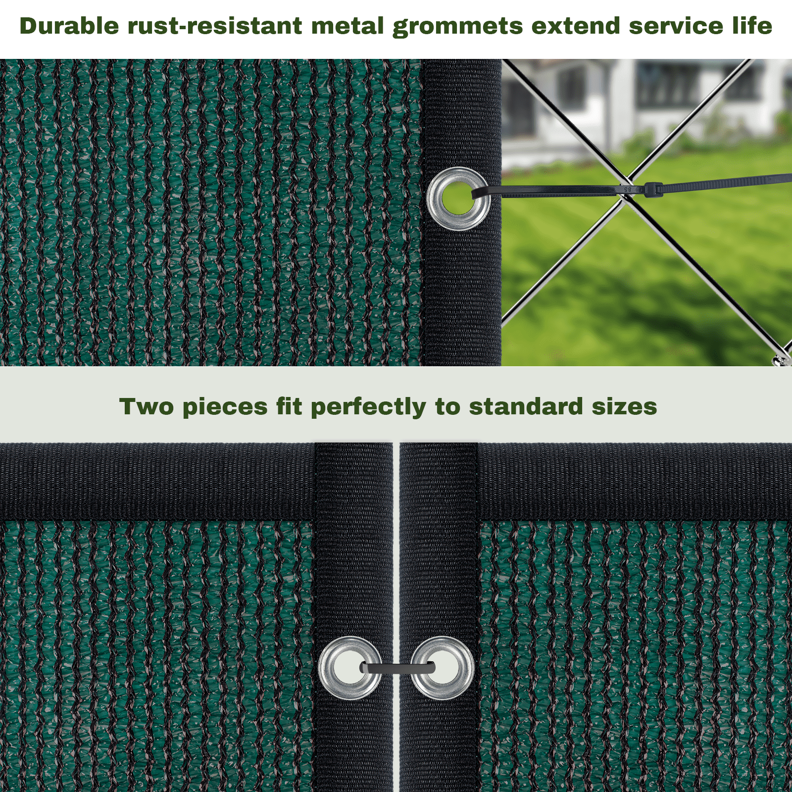 Privacy Fence Screen Outdoor Balcony Shade Cloth with 90% Shade Rating, Green 6'x50'