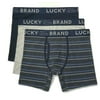 LUCKY BRAND BOXER X3 - 213 P195 STRIPED BLUE - LARGE - MEN BRIEF UNDERWEAR PACK