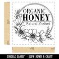 thumbnail image 2 of Organic Honey Natural Product with Cosmos Flowers Self-Inking Rubber Stamp Ink Stamper - Lime Green Ink - Small 1 Inch, 2 of 7