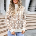 thumbnail image 1 of Hot6sl Chandail Tricoté Patchwork Rayé pour Femmes avec Manches Longues et Col Rond, 1 of 8
