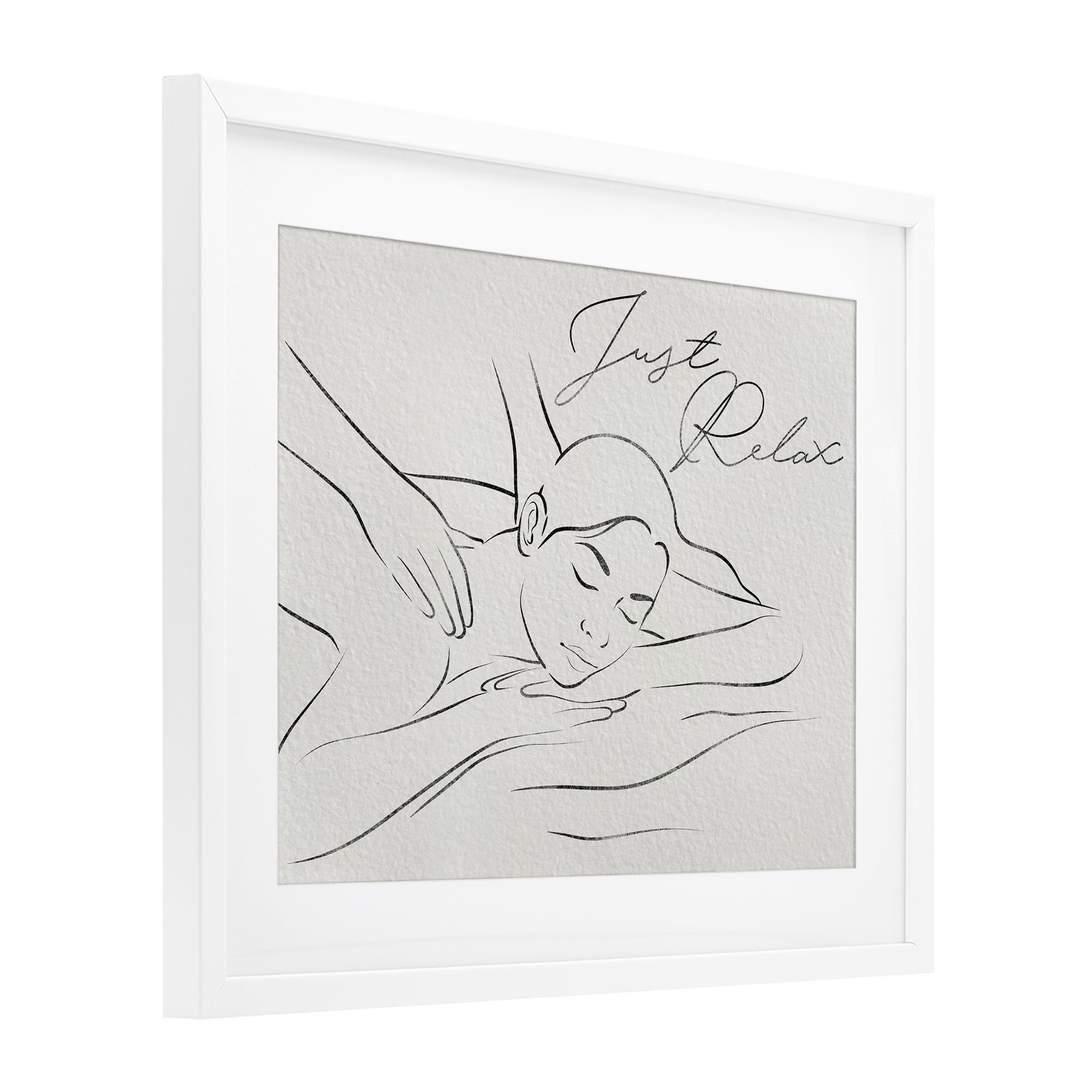 Stupell Industries Just Relax Massage Contour White Framed Print Under Glass, design by Marcus Prime