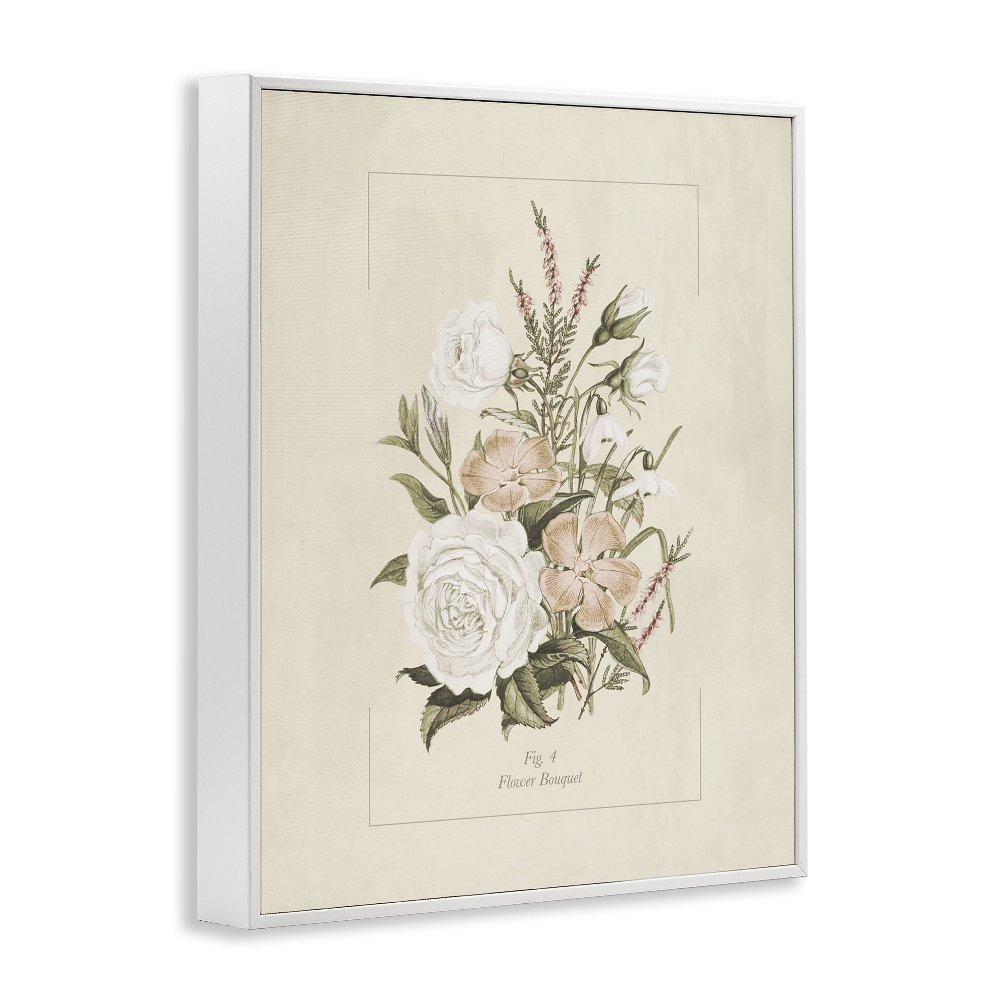 Stupell Industries Neutral & Soft Bouquet Study White Framed Giclee Art, design by Dan Meneely