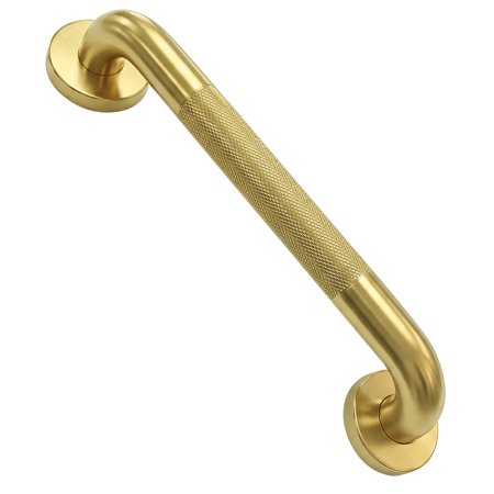 IJDD 12 Inch Stainless Steel Grab Bar for Bathroom, ADA Compliant Safety Handrail, Heavy Duty Wall Mounted Support Handle for Shower, Bathtub, Toilet, Elderly, Seniors and Disabled, Gold