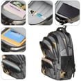 thumbnail image 4 of Black and Gold Marble Pattern Backpack for School, Cute School Bag with Adjustable Shoulder Straps and Padded Back, 16.9"x12.6"x5.9", 4 of 5