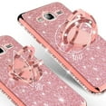 thumbnail image 2 of Compatible for Samsung Galaxy S8+ Case Glitter Diamond Rhinestone Case with Magnetic Ring Stand Girls Women Phone Cover for Samsung Galaxy S8 Plus - Rose Gold, 2 of 5
