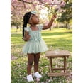 thumbnail image 6 of Cenuakty Baby 0-18M Girl Summer Outfit Floral Embroidery Sleeveless Tulle Romper Dress Bow Headband 2 Piece Set, 6 of 9