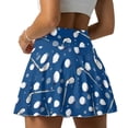 thumbnail image 2 of Xoenoiee Blue Golf Polka Dot Print Women's Pleated Tennis Skirt with Pockets Golf Skorts Skirts with Shorts Tummy Control Skater Skort, Size L, 2 of 7
