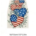 thumbnail image 3 of Patriotic American Flag Heart Print Table Runner,Independence Day Memorial Day Red White Blue Farmhouse Table Linens for Kitchen,Dining Room,Holiday Party Decor, 3 of 6