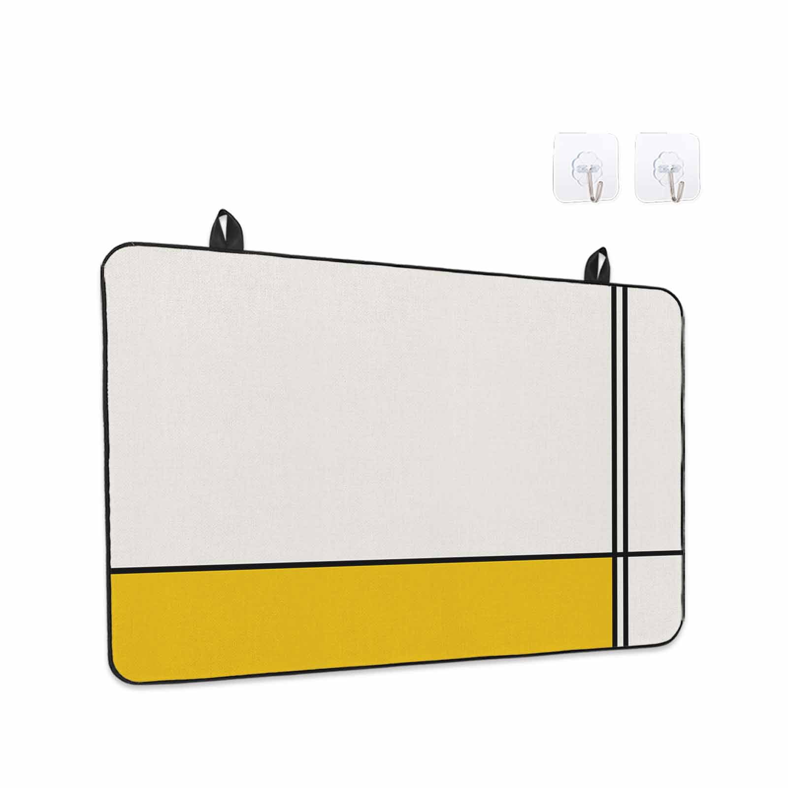 Geomrtic Yellow, Stove Top Cover for Electric Stove, Heat-proof & Non Slip Glass Top Stove Cover Protector, Abstract Stripes Patckwork Modern Art Kitchen Flat Cooktop Rubber Mat 24x21 Inches