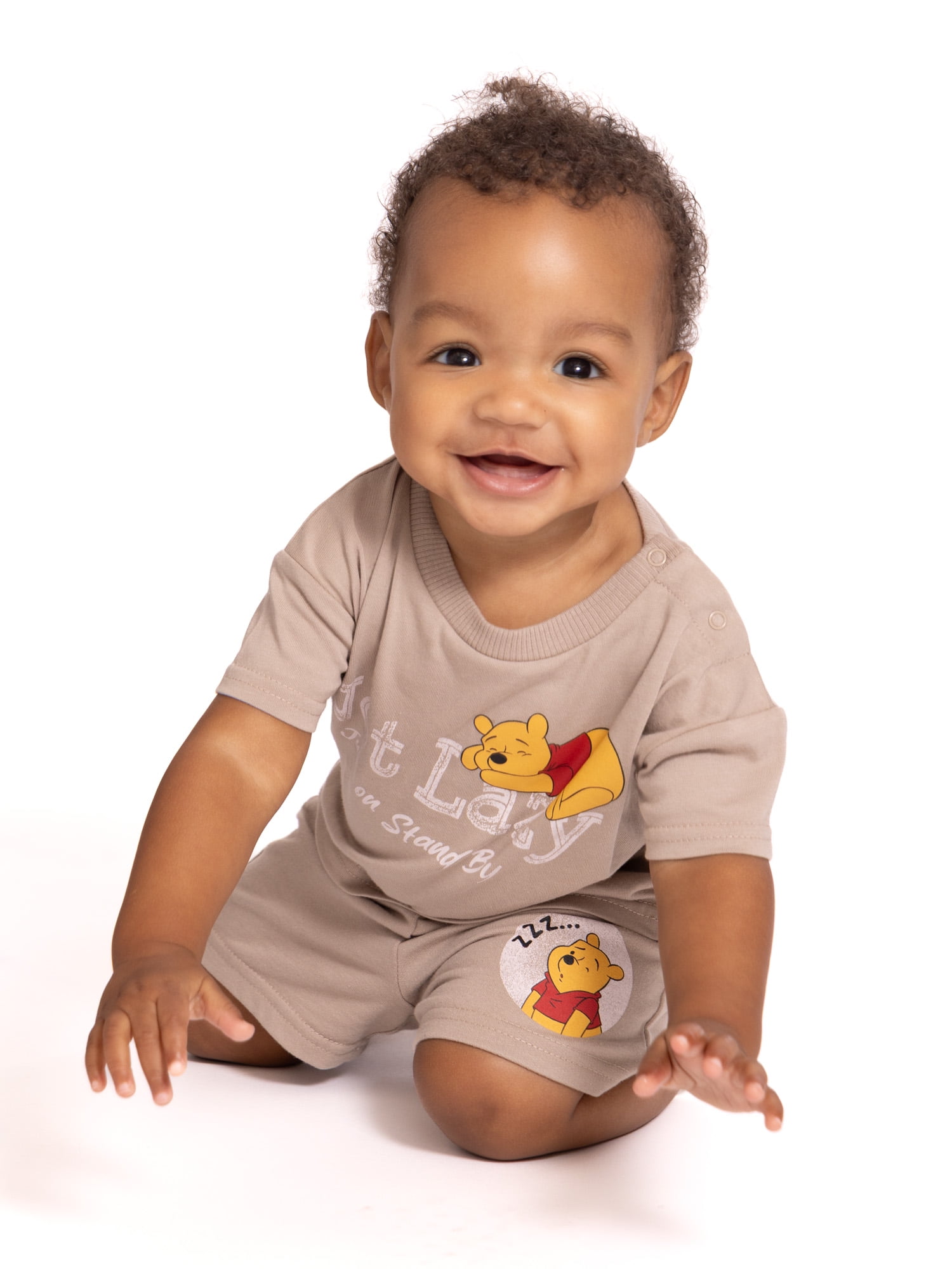 Winnie the Pooh Baby Boys' Short Sleeve Graphic Tee and Shorts Set, 2-Piece, Sizes 0/3M-24M