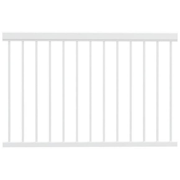 42" x 59" Entourage Aluminum Straight Railing Section - White