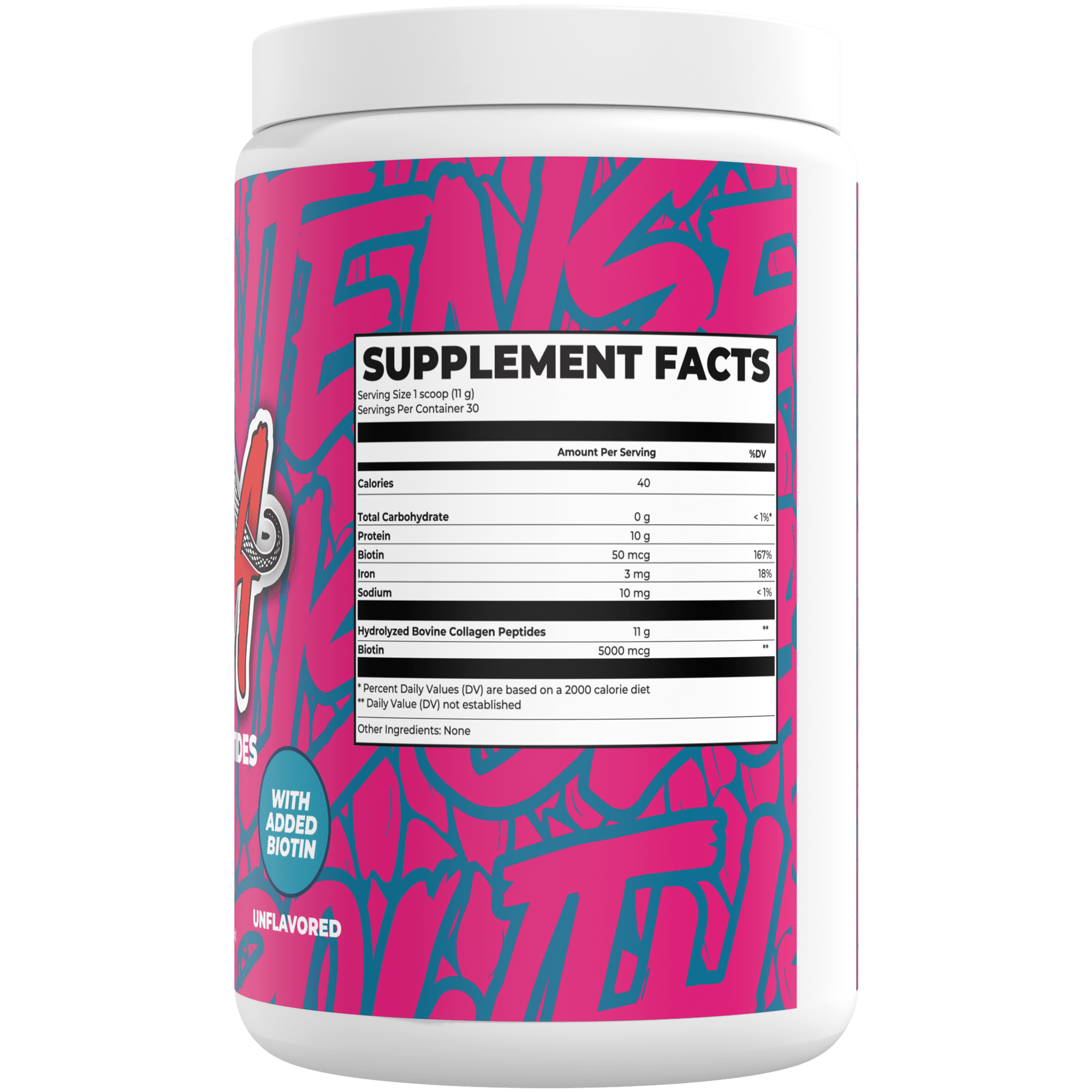 BOA Collagen - All Natural Hydrolyzed Protein Collagen with Biotin and Iron - Promotes Hair, Skin and Nails - Supports Healthy Joints - Unflavored - 30 servings)