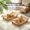 thumbnail image 2 of Indoor Cat Scratcher Bed, Wooden Sisal Cat Furniture Cat Hammock for Scratching Pad and Lounge, 2 of 11