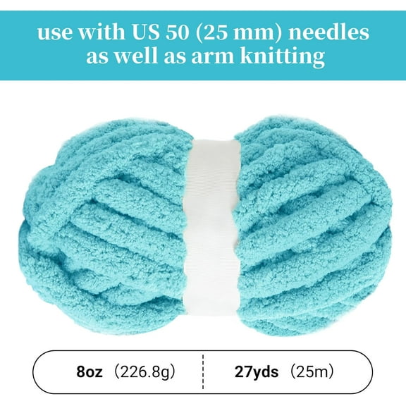 1 Pack Chunky Chenille Yarn for Crocheting & Knitting, 27yds 8 oz Each Skein Soft Fluffy Kitting Yarn Set, Thick Velvet Plush Yarn for Handcrafts Weaving Making Blankets