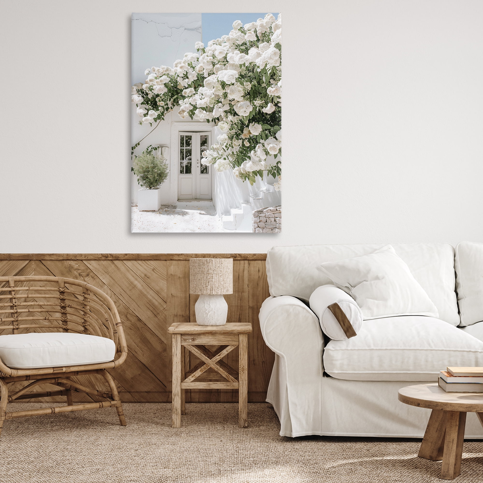 Stupell Industries White Architecture Garden Buildings & Architecture Painting Wrapped Canvas Art Print Wall Art, 30 x 45