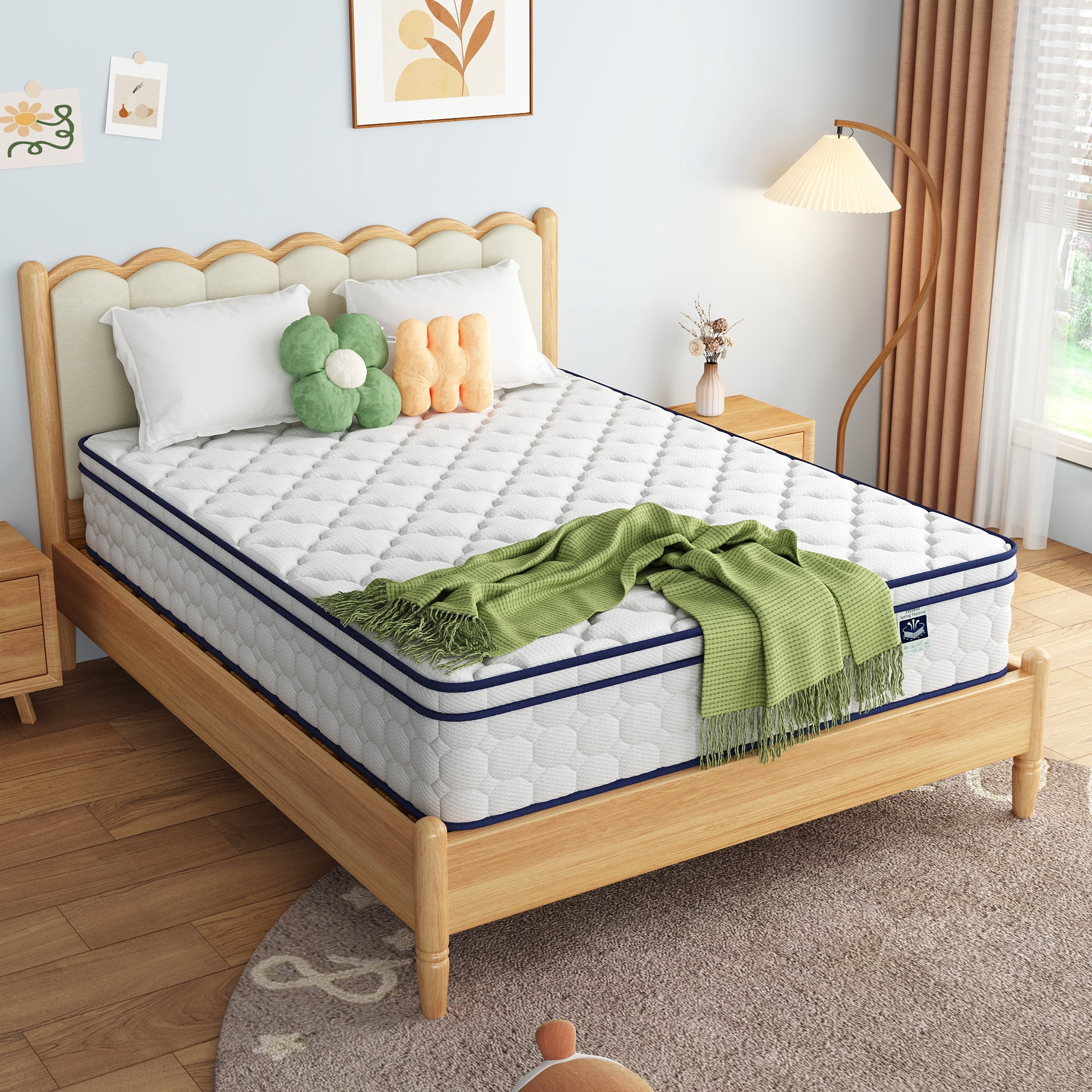 Queen Size Mattress - 12 Inch Gel-Infused Memory Foam & Pocket Springs, Medium Feel, CertiPUR-US Certified, Pressure Relieving & Cool Night Sleep