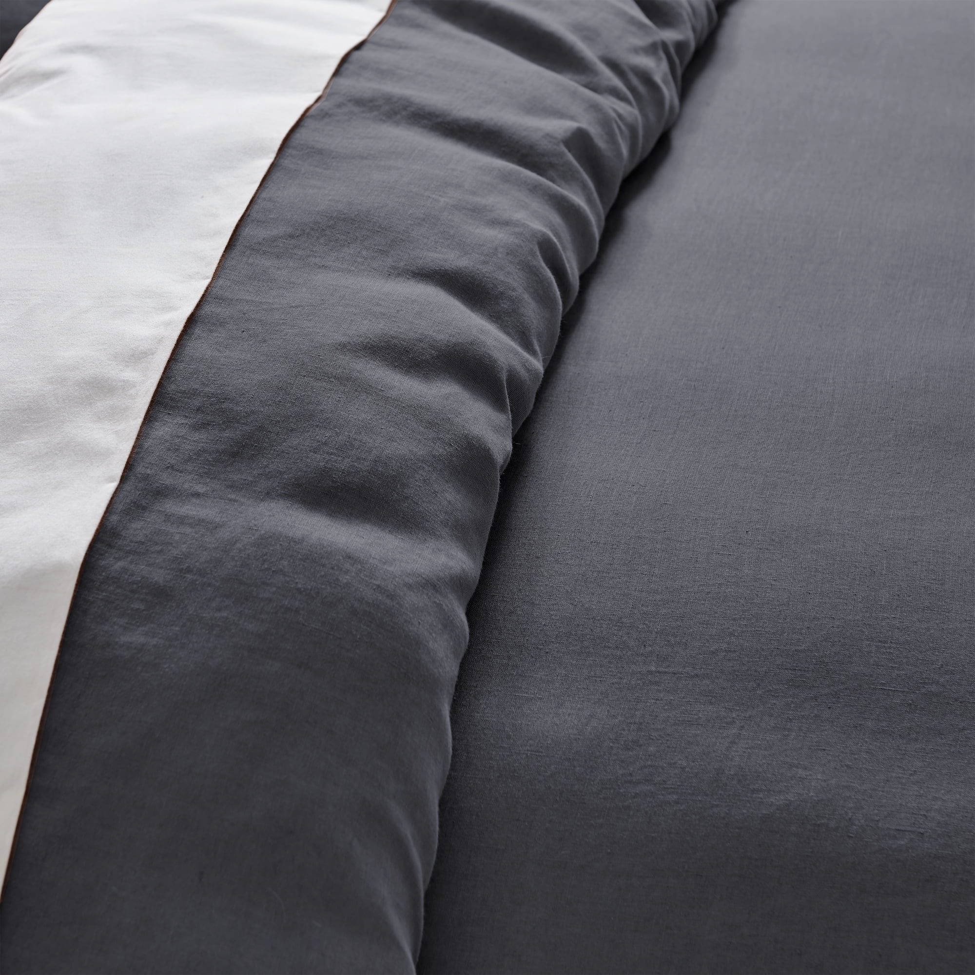 Levtex Home - 100% Linen - Twin Duvet Cover - Washed Linen in Charcoal - Duvet Cover Size (68 x 88in.)