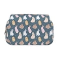 thumbnail image 2 of Kdxio Cute Rabbit for Double Compartment Pen Case Oxford Organizer with Zipper Pockets for Students Artists, 2 of 7