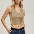 thumbnail image 5 of Crop Tank Tops for Women Lightweight Casual Cotton Linen V Neck Sleeveless Shirt Going out Tops Summer Outfits, 5 of 8