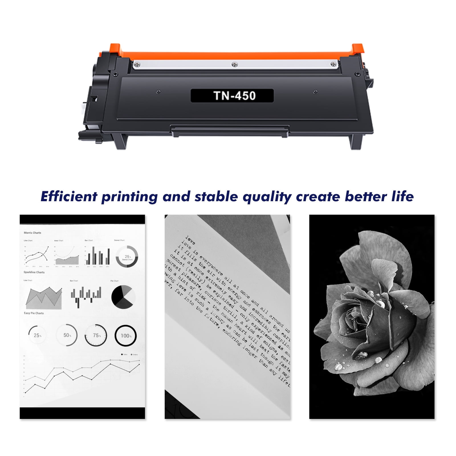 Amstech Compatible for Brother TN450 TN-450 TN420 TN-420 Toner Cartridge Black HL-2270DW HL-2280DW HL-2240 MF7860DW MFC-7360N DCP-7065DN MFC7860DW Intellifax 2840 2940 Printer Ink (4-Pack)