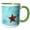 Green/White, variant on 3drose, Caribbean, Barbados, Carlisle Bay. Red Cushion Sea Star in Sand., 11oz Two-tone Green Mug