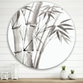 thumbnail image 2 of Designart 'Palm Bamboo Detail On White III' Traditional Circle Metal Wall Art 36x36 - Disc of 36, 2 of 5