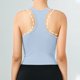 thumbnail image 5 of Tops Verdes Oscuros para las Mujeres Alta Elasticidad Nervadura sin Costuras Top Deportivo con Acolchado, Tops de Punto Blanco para las Mujeres, 5 of 9