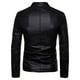 thumbnail image 3 of Chaqueta de cuero a la moda para hombre, además de forro polar, chaqueta de moto, chaqueta de cuero cálida Pompotops  oipoqjl13742, 3 of 4