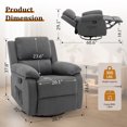 thumbnail image 2 of Lnsenfin Swivel Rocker Recliner Chair Small Recliners for Small Spaces for Living Room,Grey, 2 of 6
