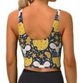 thumbnail image 3 of Haiem Mouse Cheese Pattern Womens Sports Bra - U Neck Padded Low Impact Yoga Bra Workout Crop Top Gym Moisture-Wicking Workout Vest -X-Large, 3 of 9