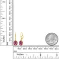 thumbnail image 3 of Gem Stone King 18K Yellow Gold Plated Silver Pink Mystic Topaz Leverback Dangle Earrings for Women (3.60 Cttw, Gemstone Birthstone, Oval 9X7MM), 3 of 5