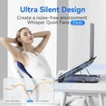 thumbnail image 4 of Behome Laptop Cooling Pad, 5 Heights & Stepless Adjustable Speeds, Quiet Gaming Laptop Cooler with Blue Lights, Portable Two USB Ports Laptop Cooler for 12"-15.6" Laptops, Black, 4 of 9